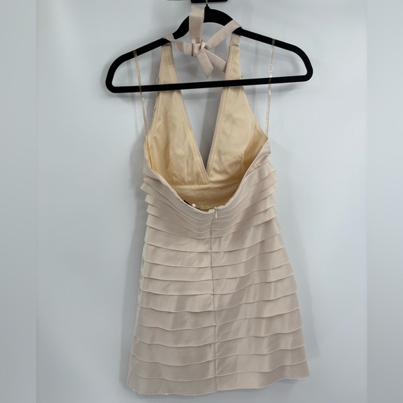 Forever 21 Vintage Y2K 2000s Champagne Statin Tiered Haulter Dres Size Small - Picture 15 of 15